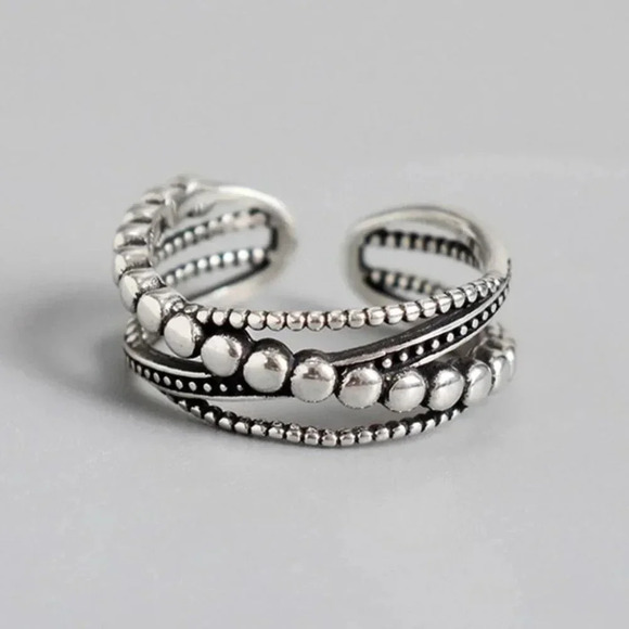 Jewelry - Minimalist 925 Sterling Silver Criss Cross Layer Ring Dainty Stackable Ring Band